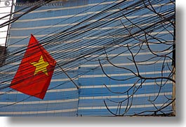asia, flags, hanoi, horizontal, telephones, vietnam, wires, photograph