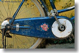 asia, bicycles, bikes, hoi an, horizontal, old, vietnam, walls, yellow, photograph