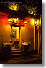 asia, buildings, hoi an, nite, restaurants, vertical, vietnam, photograph