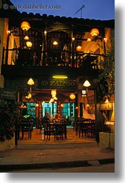 asia, buildings, hoi an, nite, restaurants, vertical, vietnam, photograph