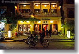 asia, buildings, cafes, hoi an, horizontal, nite, tam tam, vietnam, photograph