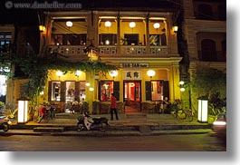 asia, buildings, cafes, hoi an, horizontal, nite, tam tam, vietnam, photograph