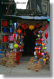 asia, hoi an, lanterns, stores, vertical, vietnam, photograph