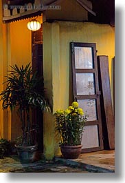 asia, flowers, hoi an, lanterns, lentern, vertical, vietnam, windows, photograph