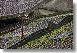 asia, electric, hoi an, horizontal, roofs, vietnam, wires, photograph