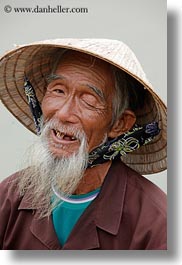 asia, beards, boats, hoi an, men, old, people, vertical, vietnam, photograph