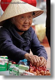 asia, hoi an, old, people, smiling, vertical, vietnam, womens, photograph