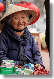 asia, hoi an, old, people, smiling, vertical, vietnam, womens, photograph