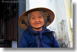 asia, hoi an, horizontal, old, people, smiling, vietnam, womens, photograph
