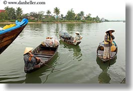 asia, boats, fishing, hoi an, horizontal, old, people, vietnam, womens, photograph