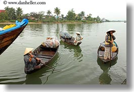 asia, boats, fishing, hoi an, horizontal, old, people, vietnam, womens, photograph