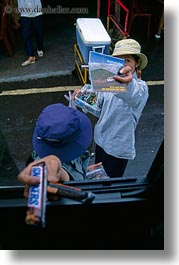 asia, hoi an, people, postcards, selling, vertical, vietnam, womens, photograph