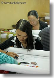 asia, factory, faifo, hoi an, people, sewing, vertical, vietnam, womens, photograph