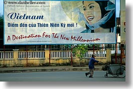 asia, billboards, hoi an, horizontal, signs, vietnam, photograph