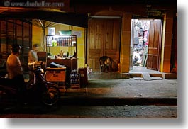 asia, hoi an, horizontal, motorcycles, nite, slow exposure, streets, towns, vietnam, photograph