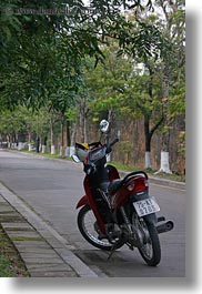 asia, bikes, hue, lone, motorcycles, vertical, vietnam, photograph