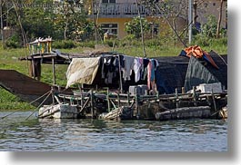 asia, boats, hangings, horizontal, hue, laundry, vietnam, photograph