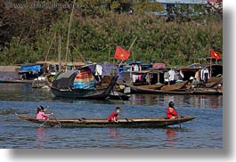 asia, boats, childrens, horizontal, hue, paddling, vietnam, photograph