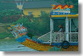 asia, boats, colorful, dragons, horizontal, hue, vietnam, photograph