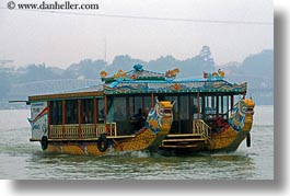 asia, boats, colorful, dragons, horizontal, hue, vietnam, photograph