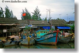 asia, boats, colorful, fishing, horizontal, hue, vietnam, photograph