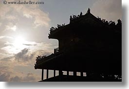 asia, citadel, clouds, horizontal, hue, silhouettes, sunsets, vietnam, photograph