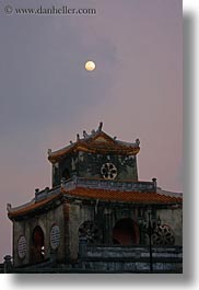 asia, citadel, full, hue, moon, over, pagoda, vertical, vietnam, photograph