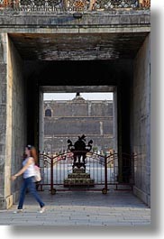 asia, citadel, gates, hue, vertical, vietnam, walking, womens, photograph