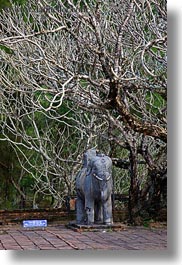 asia, elephants, hue, khai dinh, statues, stones, tu duc tomb, vertical, vietnam, photograph
