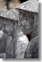 asia, hue, khai dinh, soldiers, statues, stones, tu duc tomb, vertical, vietnam, photograph