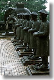 asia, hue, khai dinh, soldiers, statues, stones, tu duc tomb, vertical, vietnam, photograph