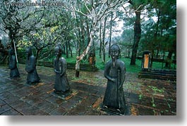 asia, horizontal, hue, khai dinh, soldiers, statues, stones, tu duc tomb, vietnam, photograph