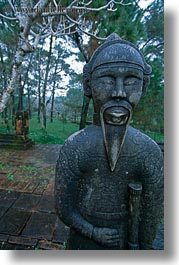 asia, hue, khai dinh, soldiers, statues, stones, tu duc tomb, vertical, vietnam, photograph