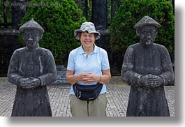 asia, horizontal, hue, khai dinh, statues, stones, tu duc tomb, vietnam, womens, photograph