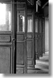 asia, black and white, doors, hoa khiem, hue, khai dinh, palace, shutters, slow exposure, tu duc tomb, vertical, vietnam, photograph