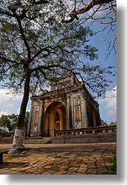 asia, hue, khai dinh, pavilion, stele, tu duc tomb, vertical, vietnam, photograph