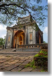 asia, hue, khai dinh, pavilion, stele, tu duc tomb, vertical, vietnam, photograph