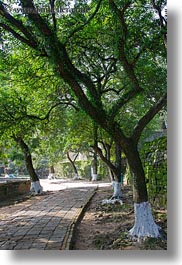 asia, hue, khai dinh, paths, stones, trees, tu duc tomb, vertical, vietnam, photograph