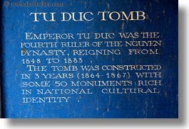 asia, horizontal, hue, info, khai dinh, signs, tombs, tu duc, tu duc tomb, vietnam, photograph