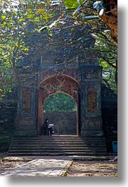 arches, asia, entrance, hue, khai dinh, tu duc tomb, vertical, vietnam, vu khiem, photograph