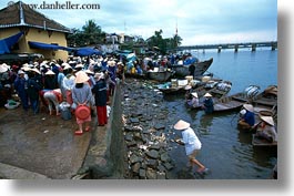 asia, conical, fish, hats, horizontal, hue, market, vietnam, photograph