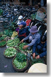 asia, hue, market, vegetables, vendors, vertical, vietnam, photograph