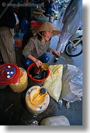 asia, hue, laughing, market, vertical, vietnam, womens, photograph