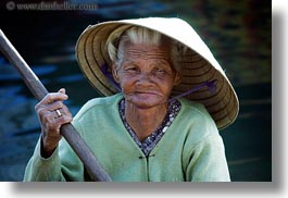 asia, asian, boats, clothes, conical, hats, horizontal, hue, old, people, senior citizen, vietnam, womens, photograph