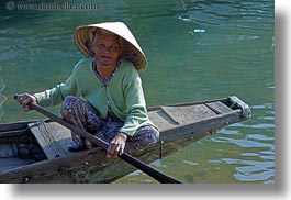 asia, asian, boats, clothes, conical, hats, horizontal, hue, old, people, senior citizen, vietnam, womens, photograph