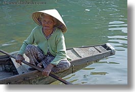 asia, asian, boats, clothes, conical, hats, horizontal, hue, old, people, senior citizen, vietnam, womens, photograph