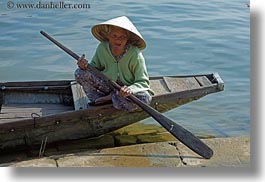 asia, asian, boats, clothes, conical, hats, horizontal, hue, old, people, senior citizen, vietnam, womens, photograph