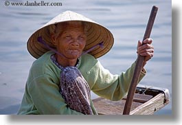 asia, asian, boats, clothes, conical, hats, horizontal, hue, old, people, senior citizen, vietnam, womens, photograph