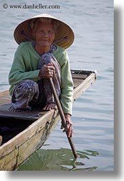asia, asian, boats, clothes, conical, hats, hue, old, people, senior citizen, vertical, vietnam, womens, photograph