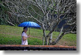 asia, asian, blues, horizontal, hue, people, smiling, umbrellas, vietnam, womens, photograph
